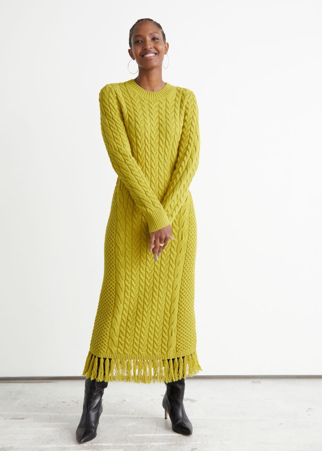 H&M + Cable Knit Midi Dress