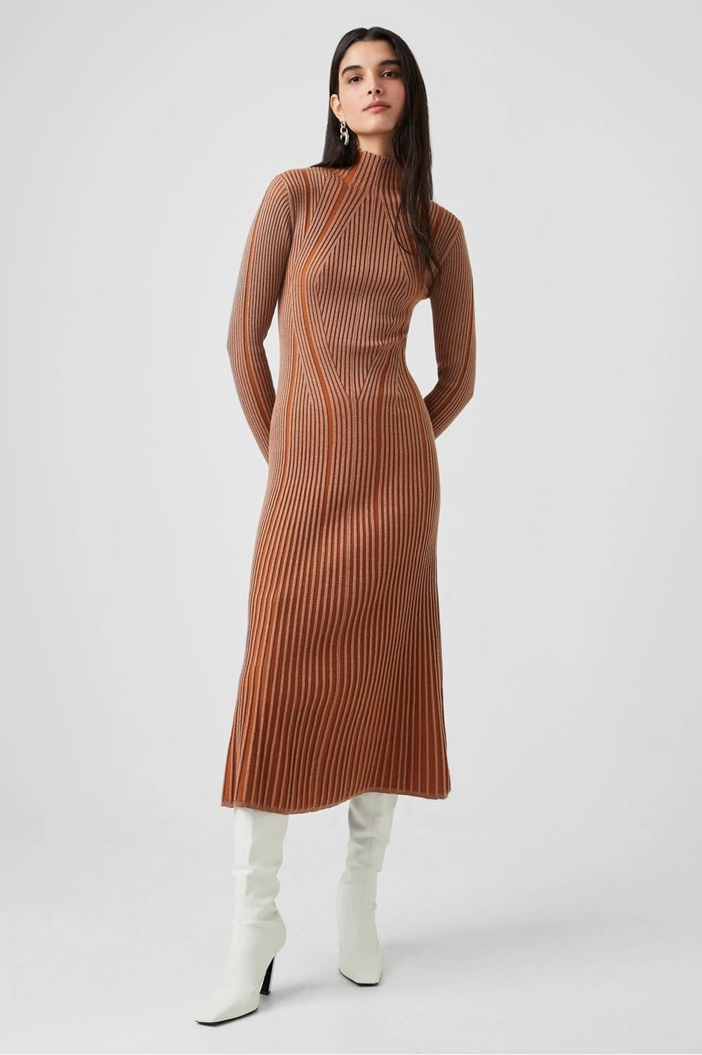 French Connection + Mari Rib Midi Dress