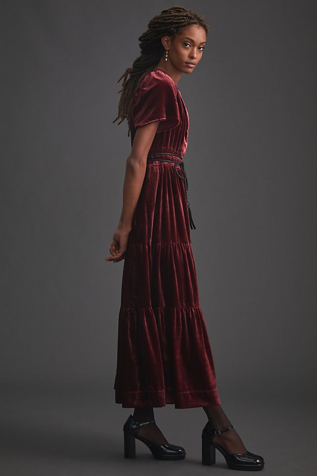 anthropologie velvet dress