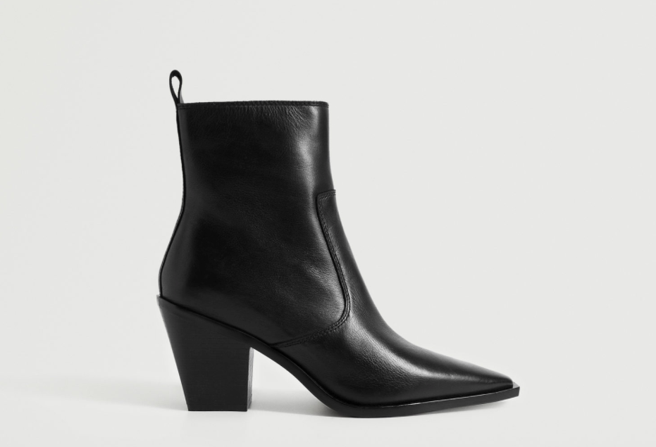 Heel Leather Ankle Boot