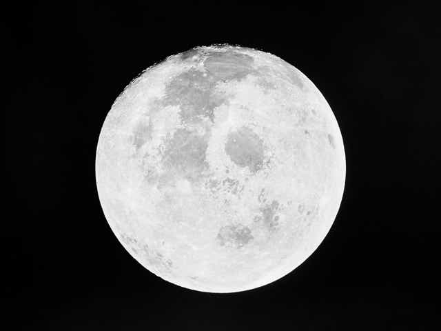 (Original Caption) space Center, Houston: This outstanding view of a full moon was photographed from the Apollo 11 spacecraft during its journey back to Earth following historic walk on the lunar surface. The spacecraft was 11,500 miles from the moon when this photo was taken.