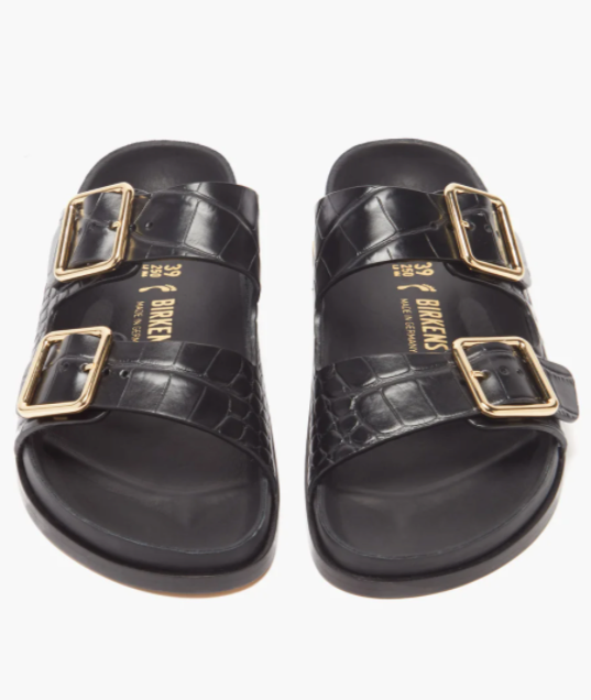 Birkenstock 1774 Arizona crocodile effect leather slides