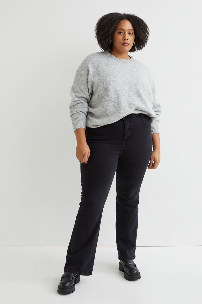 H&M Plus + Flared High Jeans