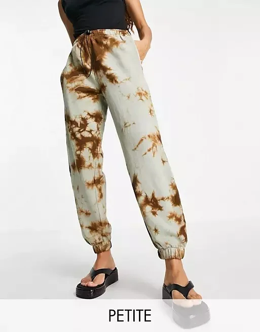 Topshop Petite Blue and brown tie dye jogger