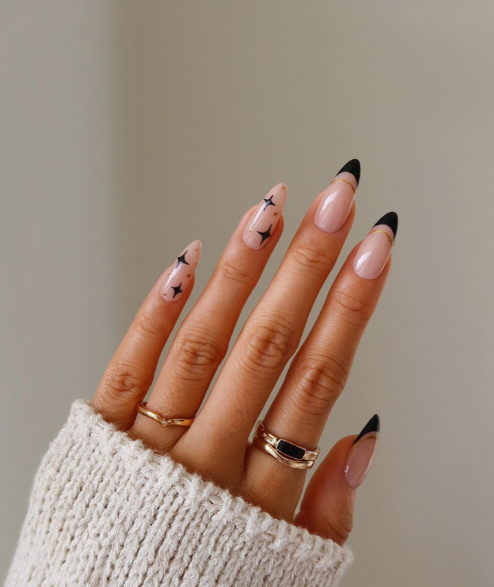 Embellished French manicure 