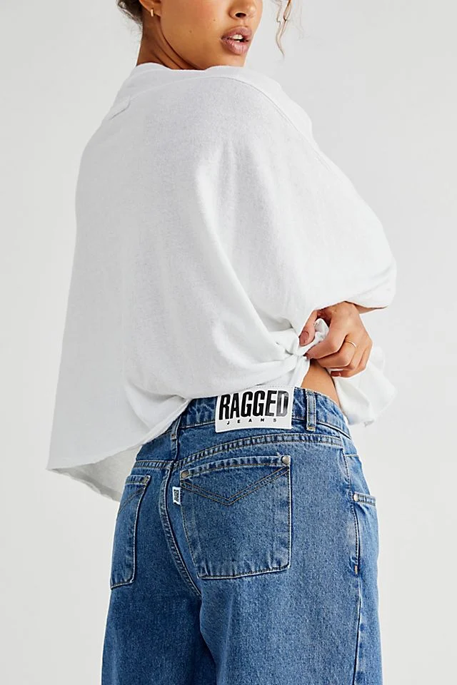 Ragged priest low rise baggy jeans Clearance