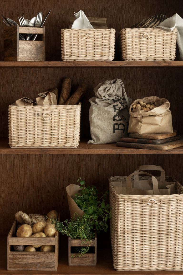 H&M + Tall rattan storage basket
