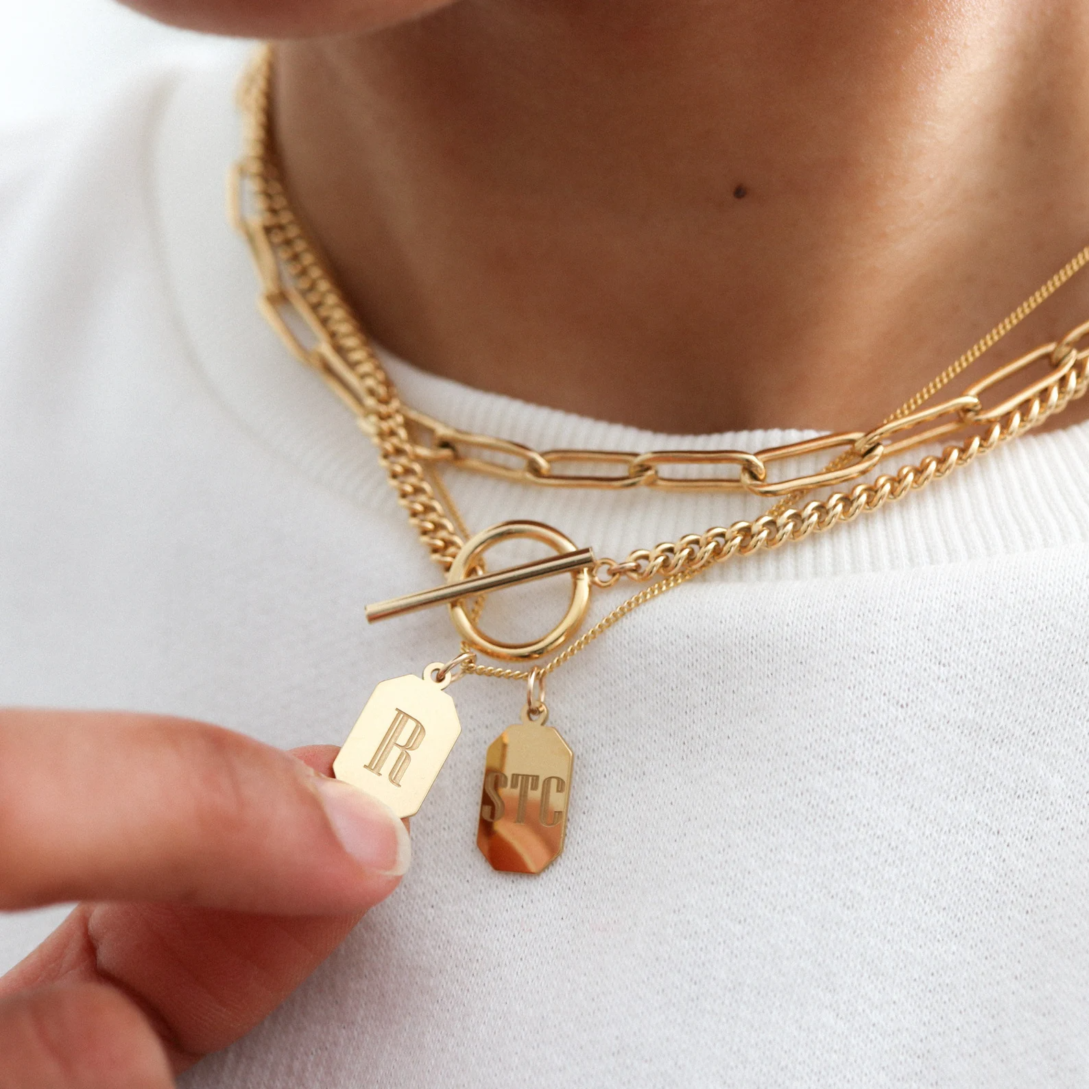 Layered Lock & Key Necklace | Gold Plated Chain Pendant | Light Years