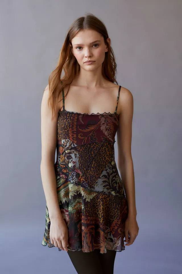 moxie mesh mini slip dress