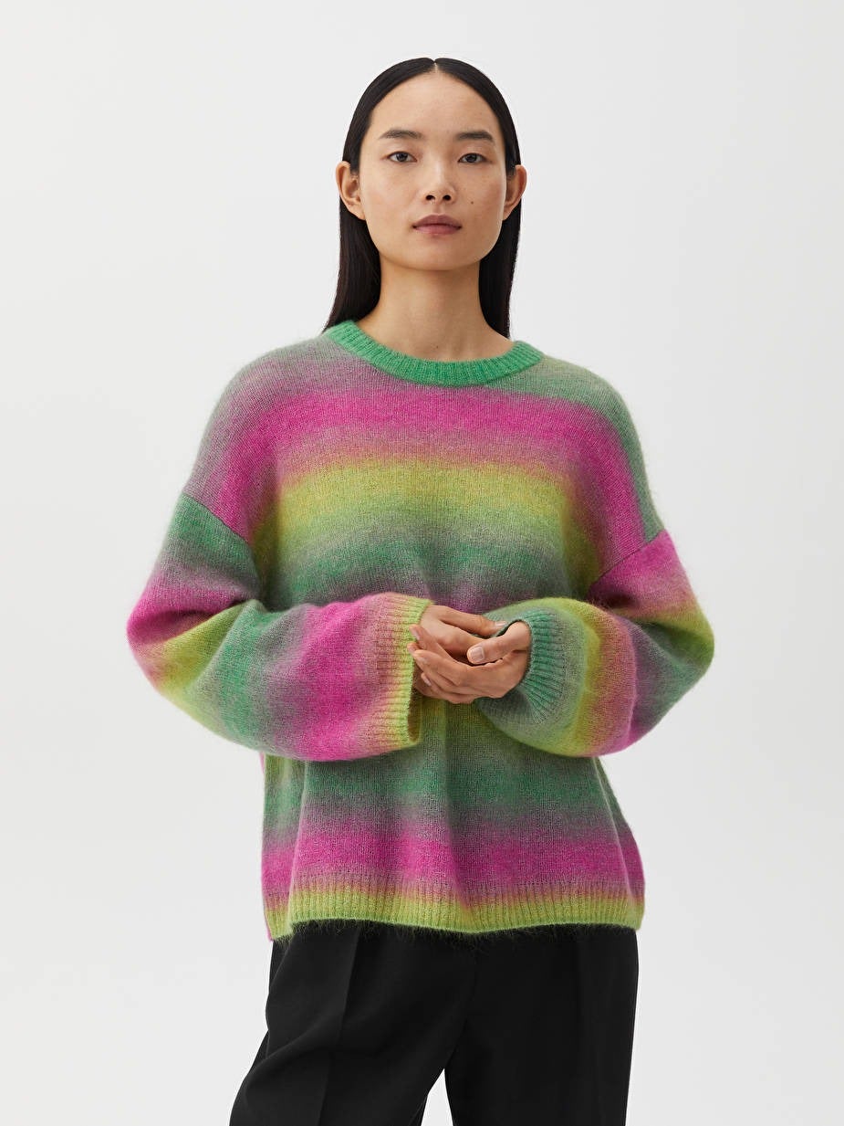 Striped Mohair Blend Sweater