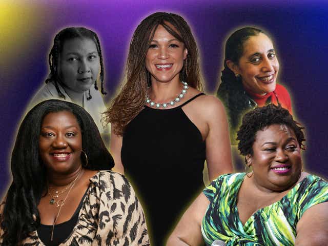 Photocollage of Melissa Harris Perry, bell hooks, Lani Guinier, Tressie M Cottom, Brittney Cooper