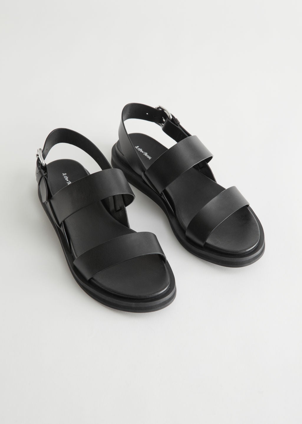 diagonal slingback leather sandals