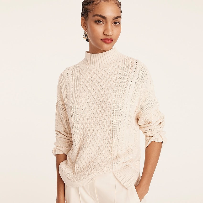 j crew cable knit sweater