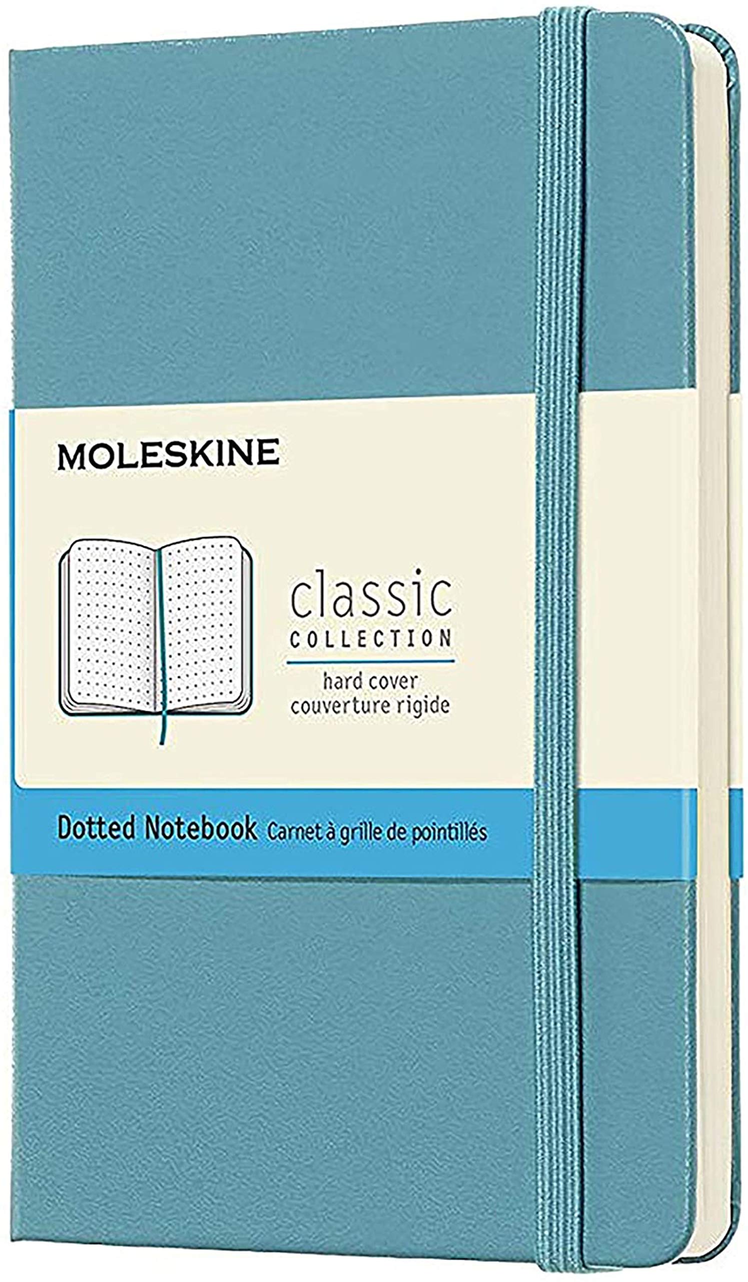 Moleskine + Classic Notebook, Hard Cover, Pocket (3.5″ x 5.5″)  Dotted, Reef Blue, 192 Pages