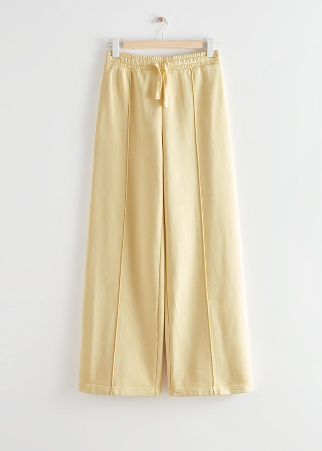 & other stories wide leg trousers in green check