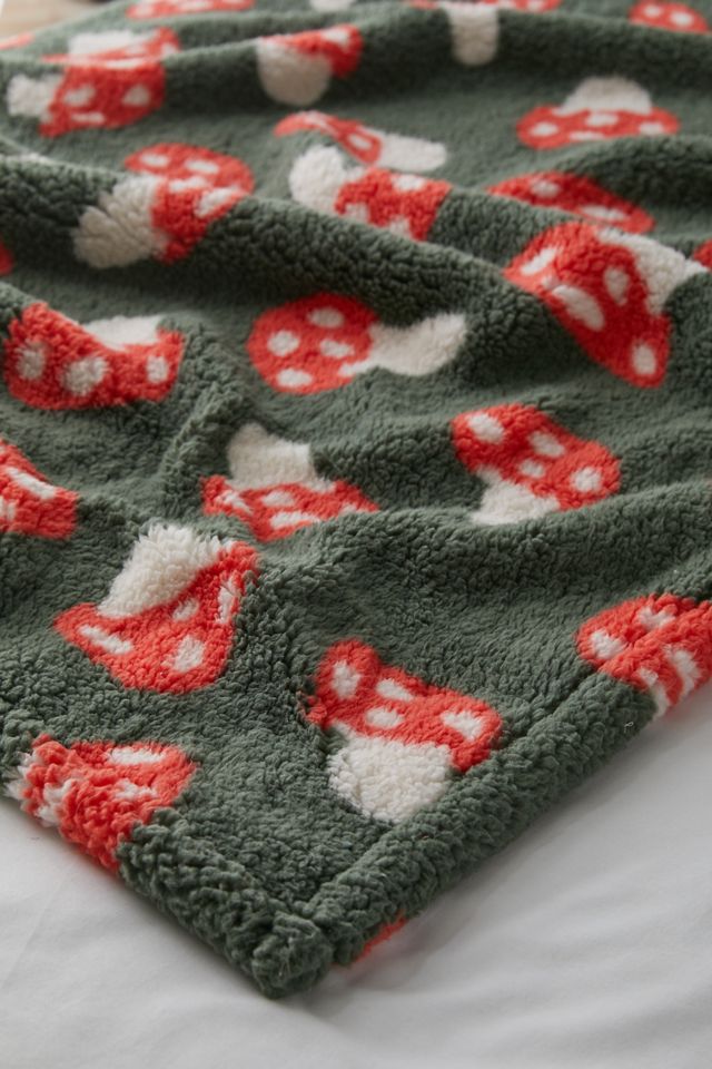 Urban Outfitters + Mushroom Amped Fleece Throw Blanket