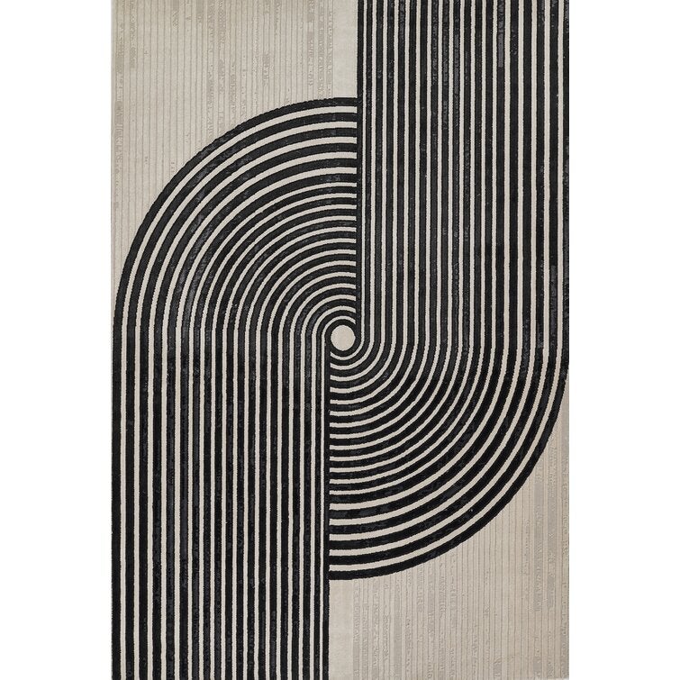 Zipcode Design + Elson Geometric Black/Ivory Area Rug