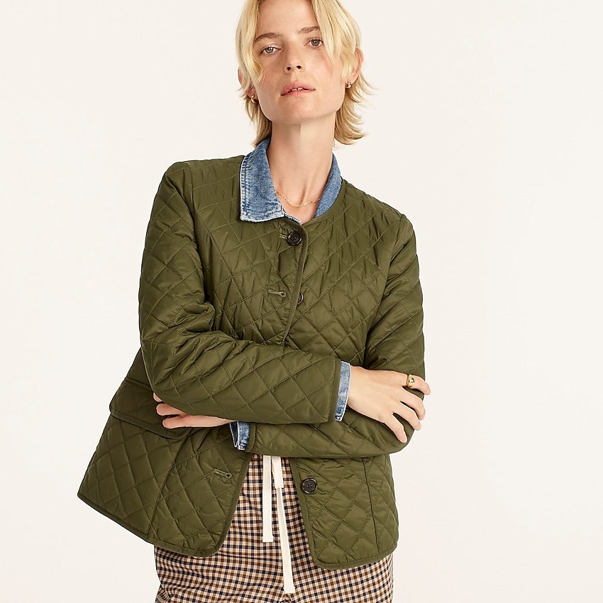 J.Crew: Collection Quilted Leather Lady Jacket For Women