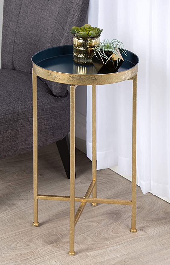 Kate and Laurel + Celia Round Tray Accent Table