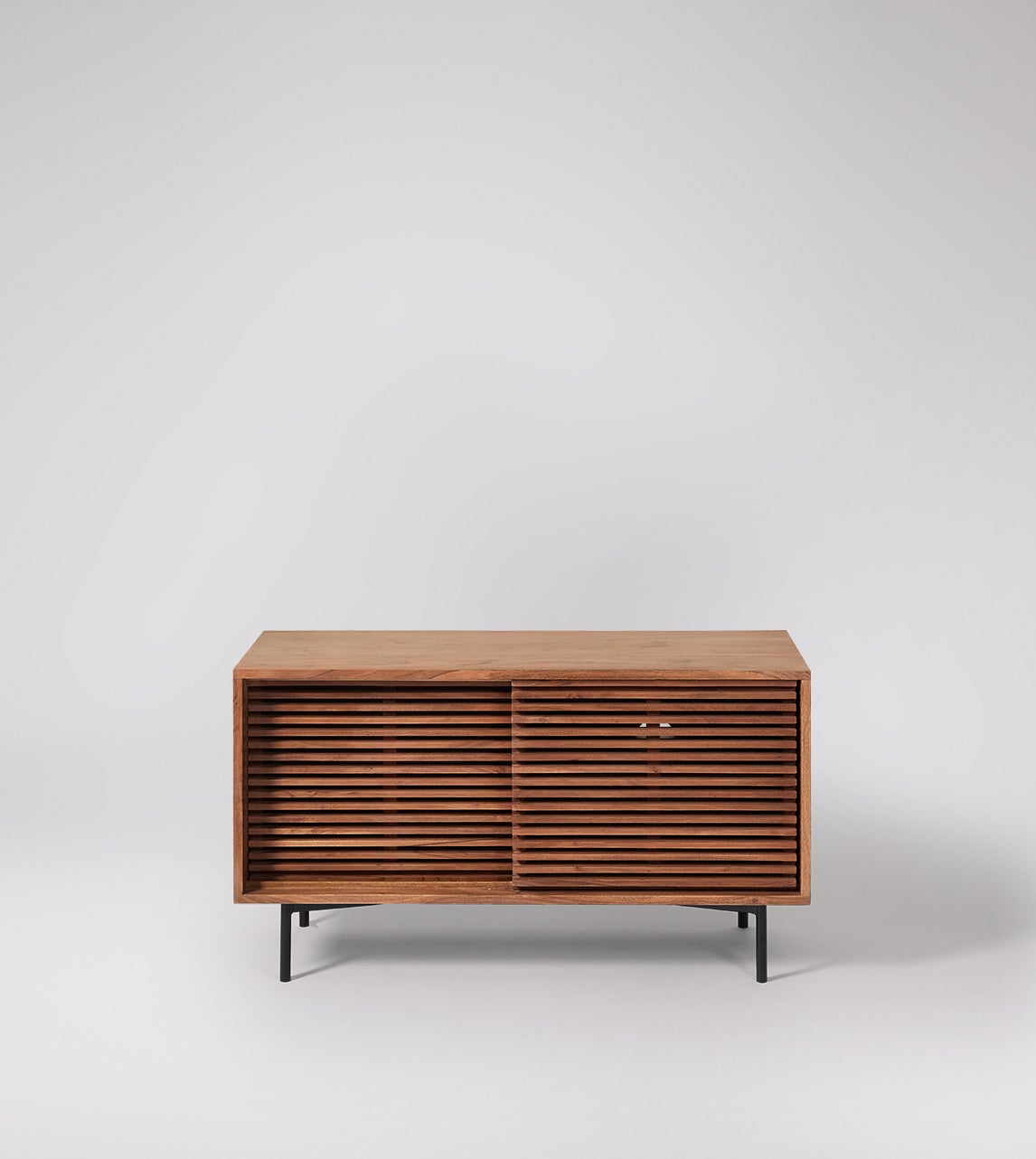 Swoon + Weaving Small Acacia & Black Steel TV Stand