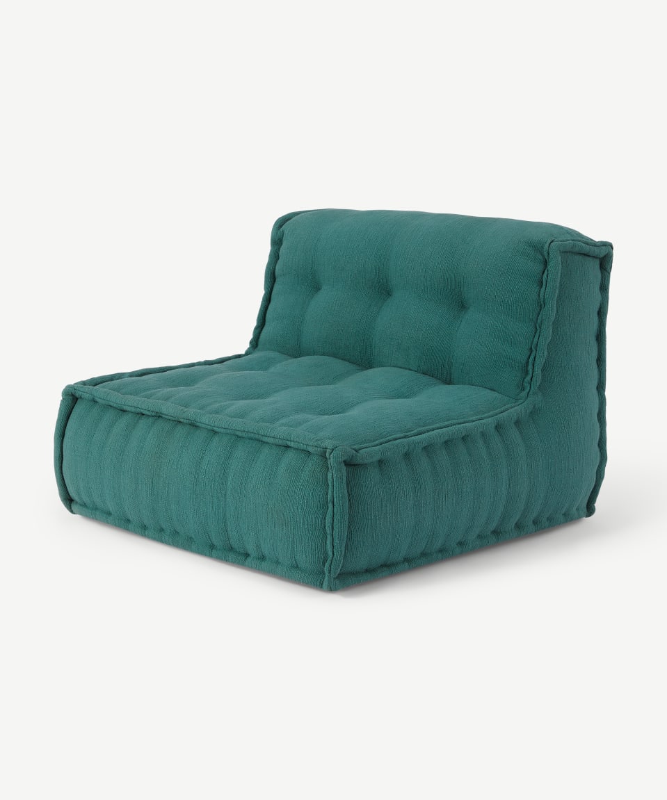 Sully Teal Cotton Slub Modular Floor Cushion