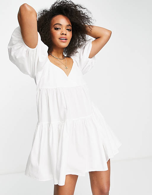 White cotton smock dress hotsell