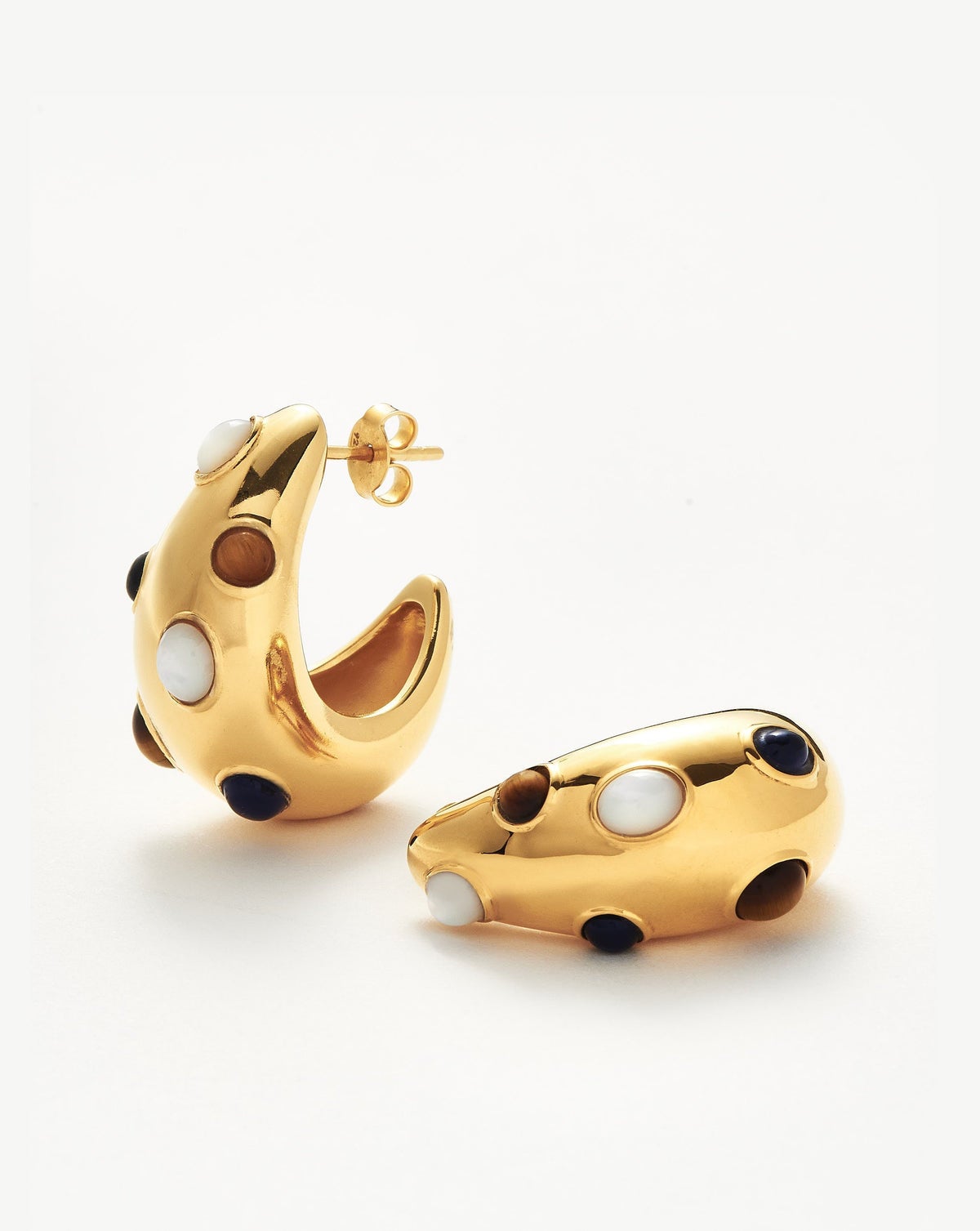 Savi x Missoma + Savi Dome Medium Gemstone Hoop Earrings