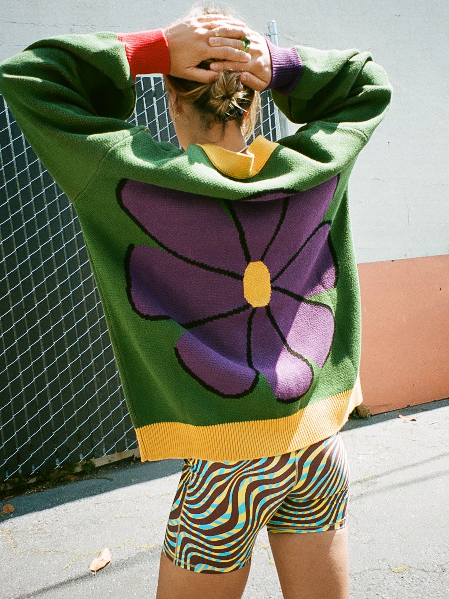 MUTMA Rolf Cardigan Green Yellow Purple