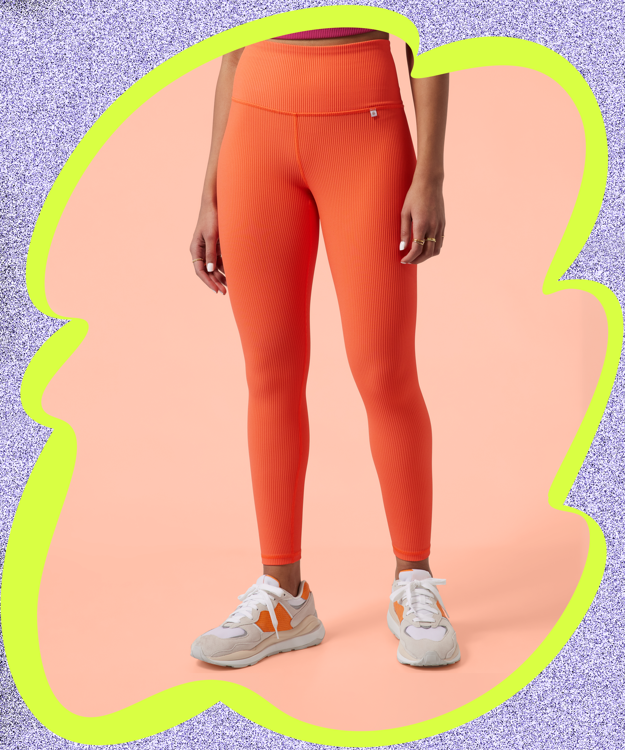 Athleta, Pants & Jumpsuits, Athleta X Alicia Keys Orange Ribbed Keys Elation  Tight Leggings Size Small