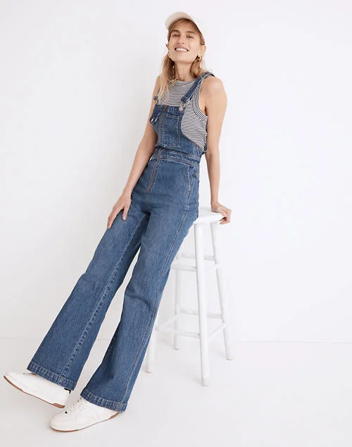 Madewell + High-Rise Loose Flare Overalls