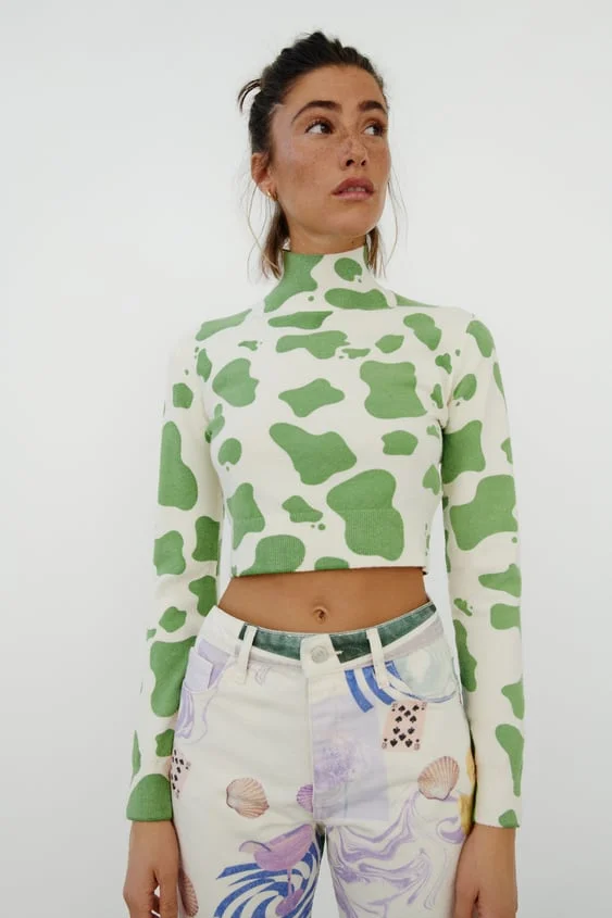 Zara cow sweater Outlet