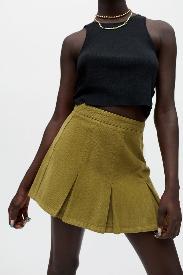 Urban Outfitters Pleated Corduroy Mini Skirt
