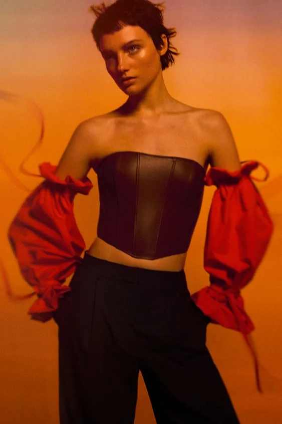 Zara leather corset Clearance