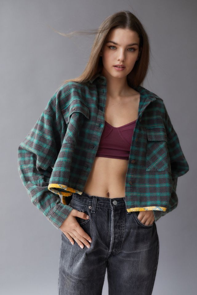 cropped flannel jacket