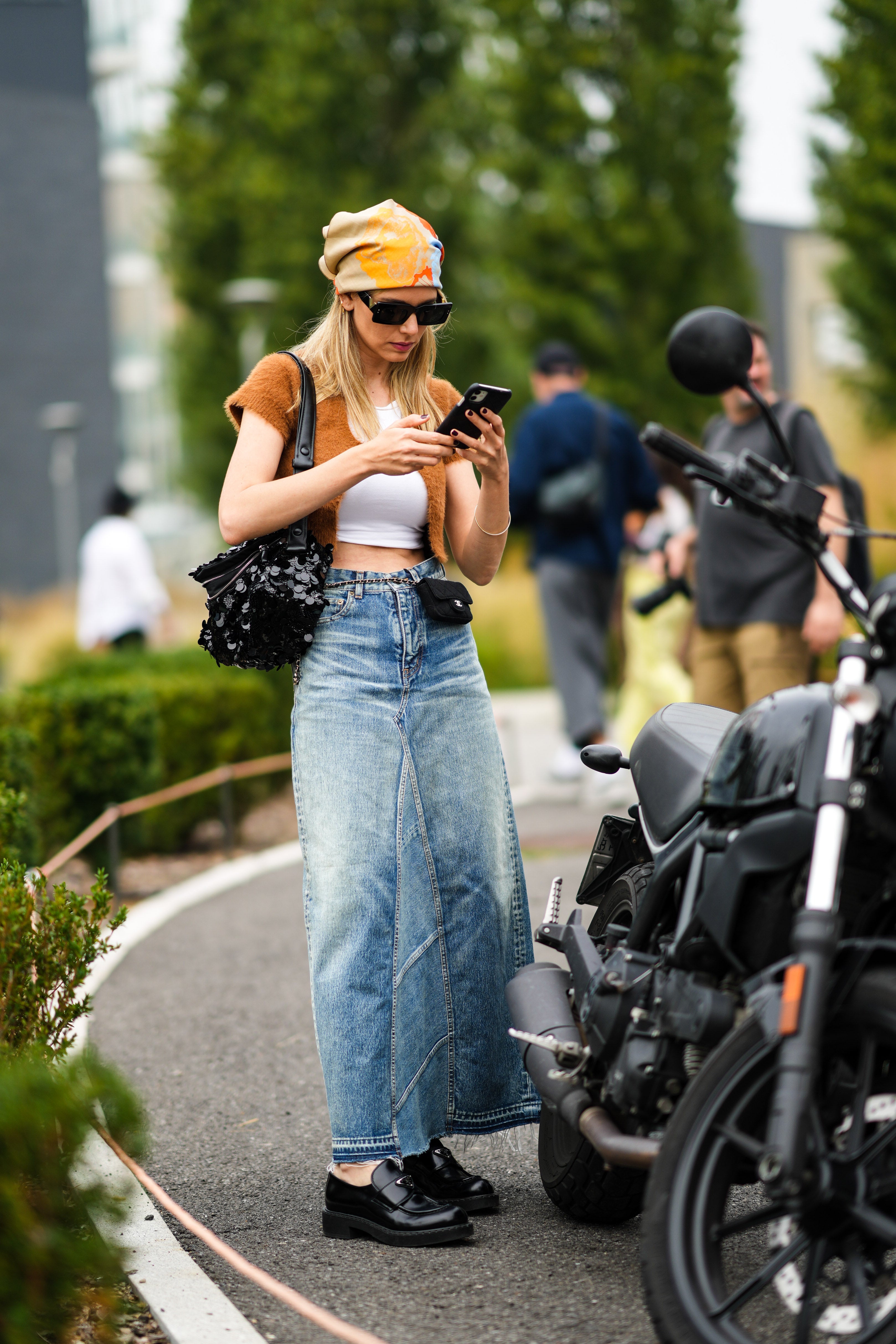 How Street Style Stars Wear a Denim Skirt  POPSUGAR Fashion