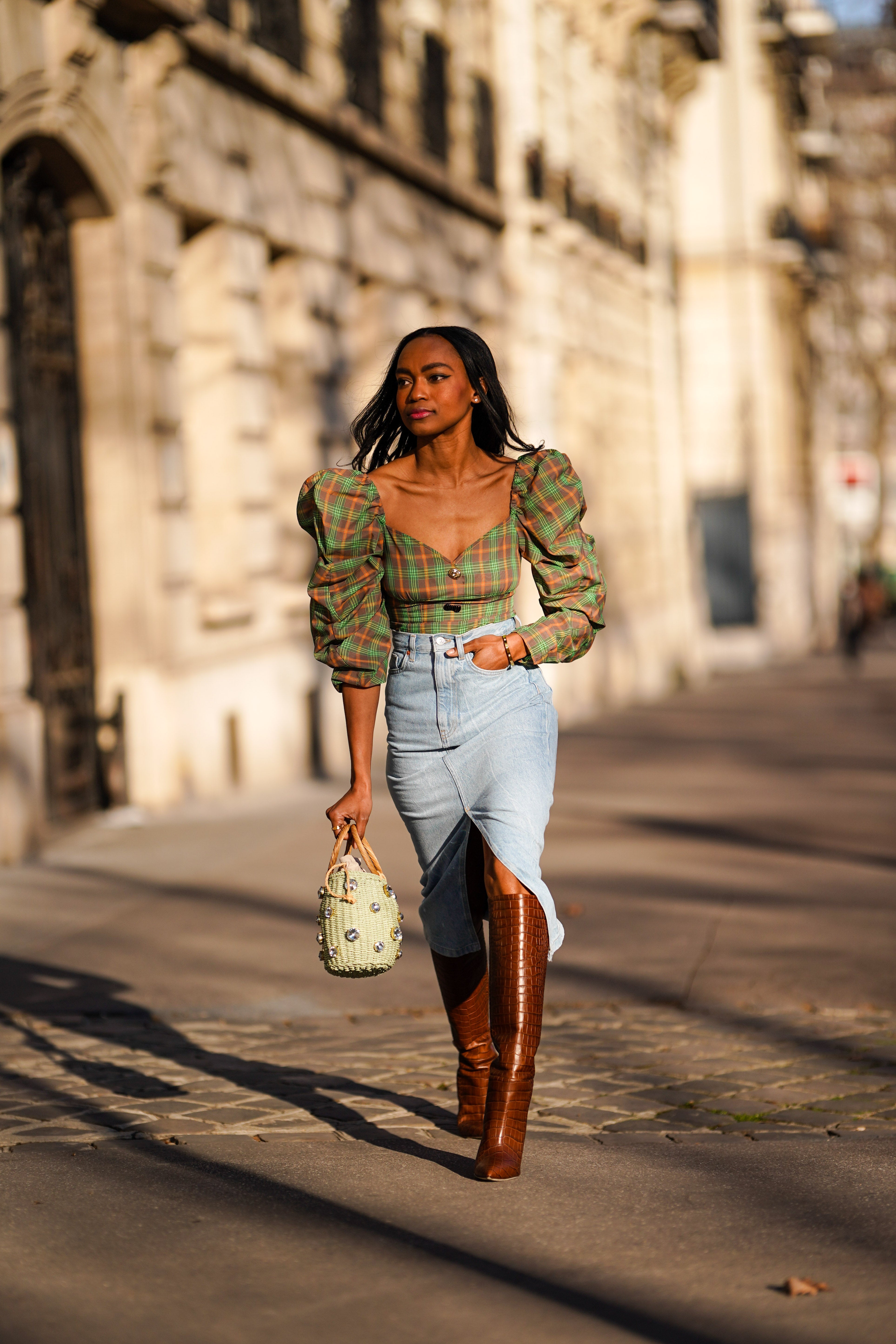 This Fall 2022 Trend Redefined the Long Denim Skirt  Madison to Melrose