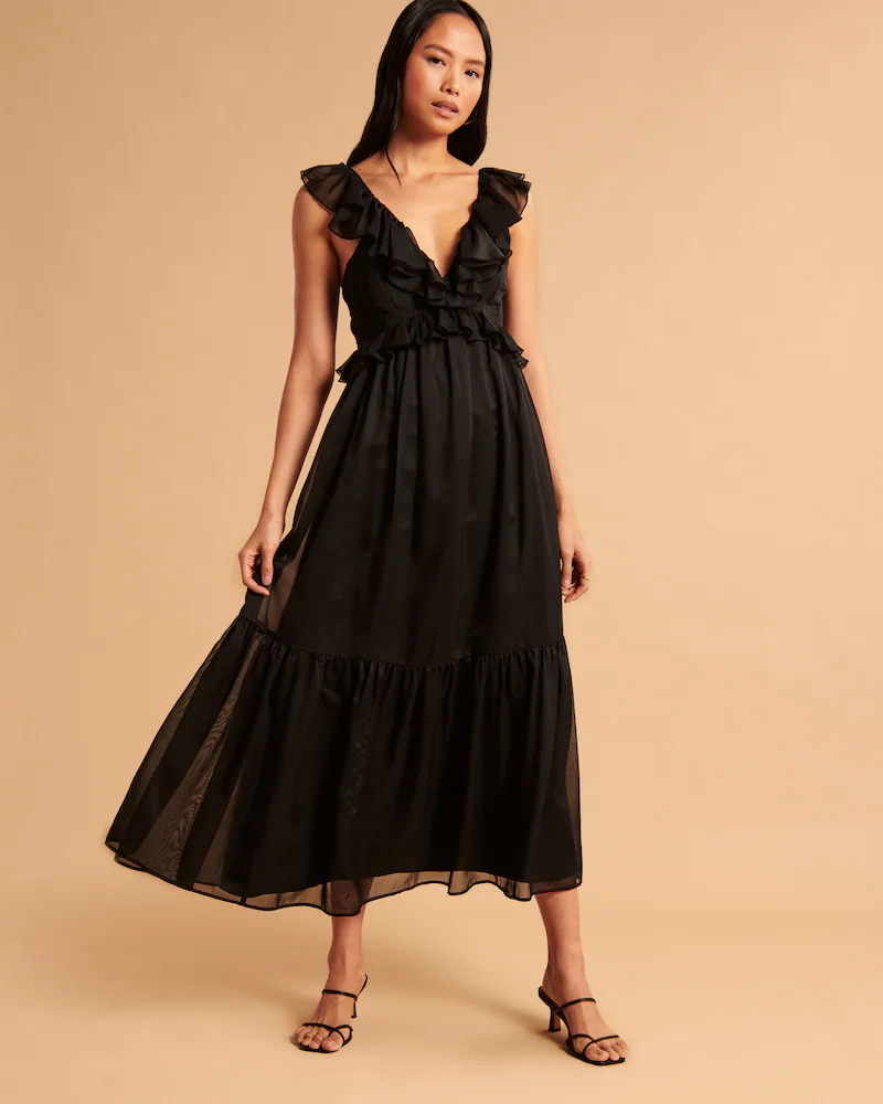Abercrombie Fitch Drama Ruffle Maxi Dress