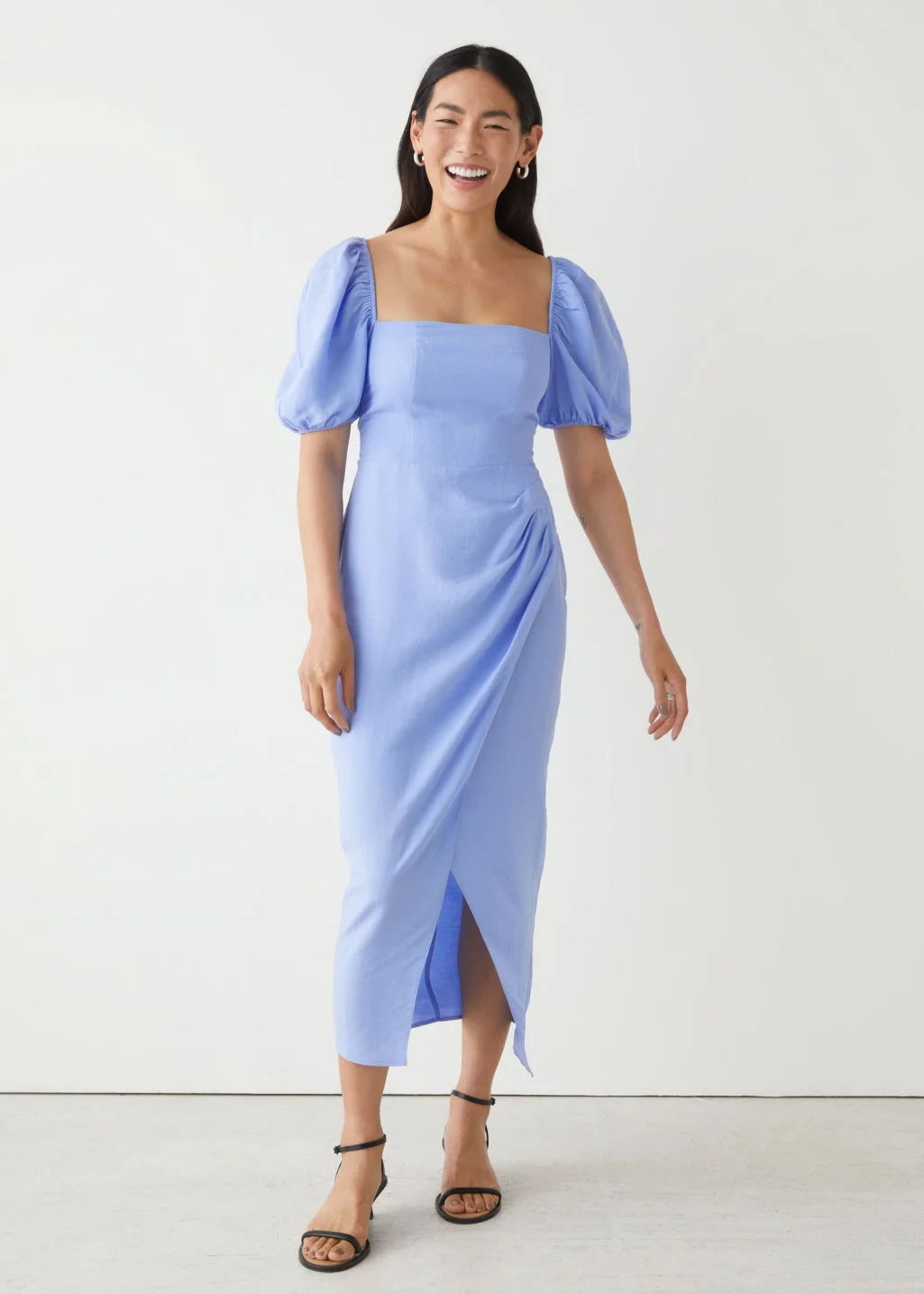 Fitted midi dress sales