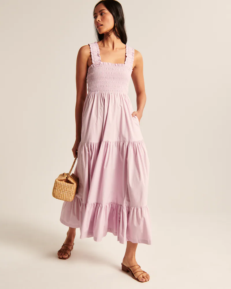 Abercrombie Fitch Smocked Bodice Easy Maxi Dress