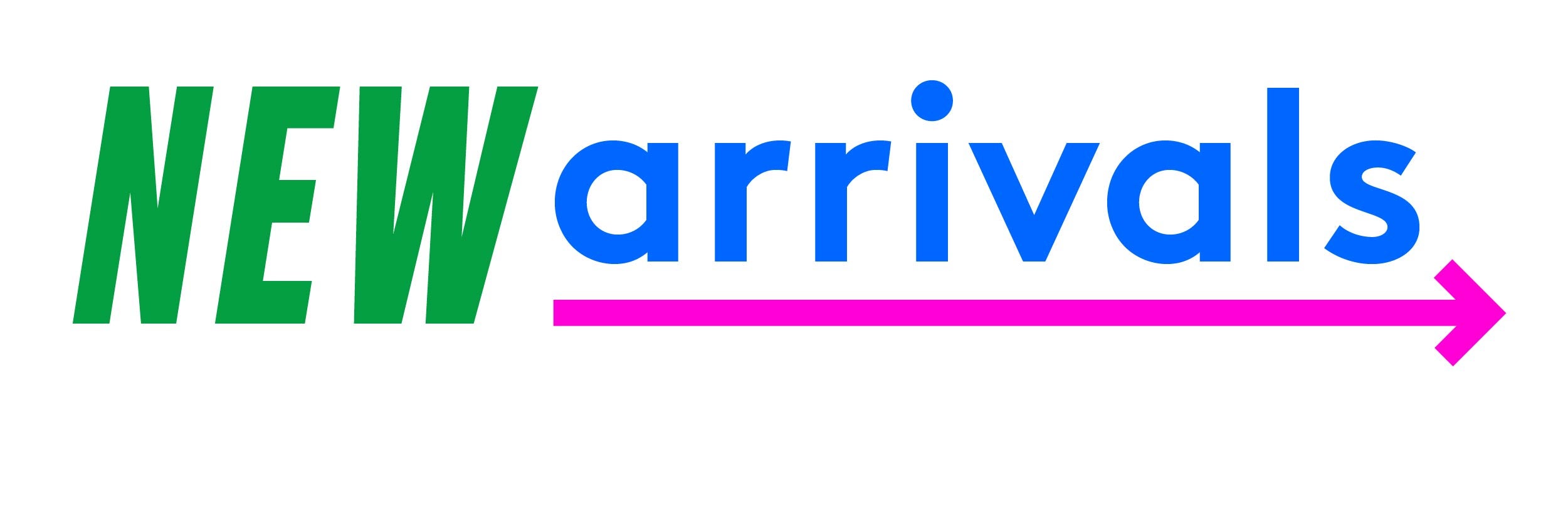 Logo that reads, "New Arrivals."