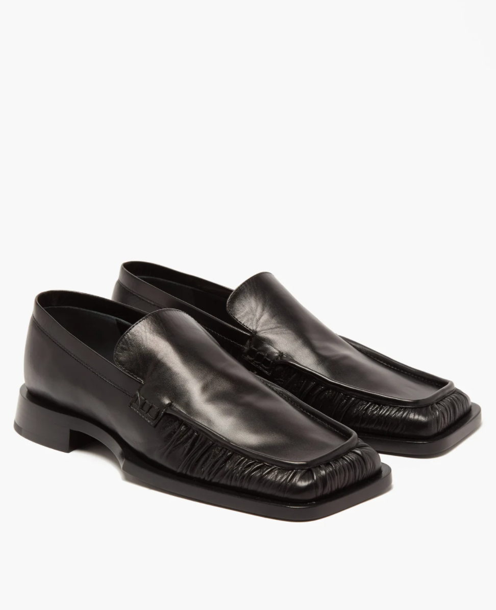 Church’s ×Jill Sander Black plain toe Jil Sander + Ruched Leather Loafers