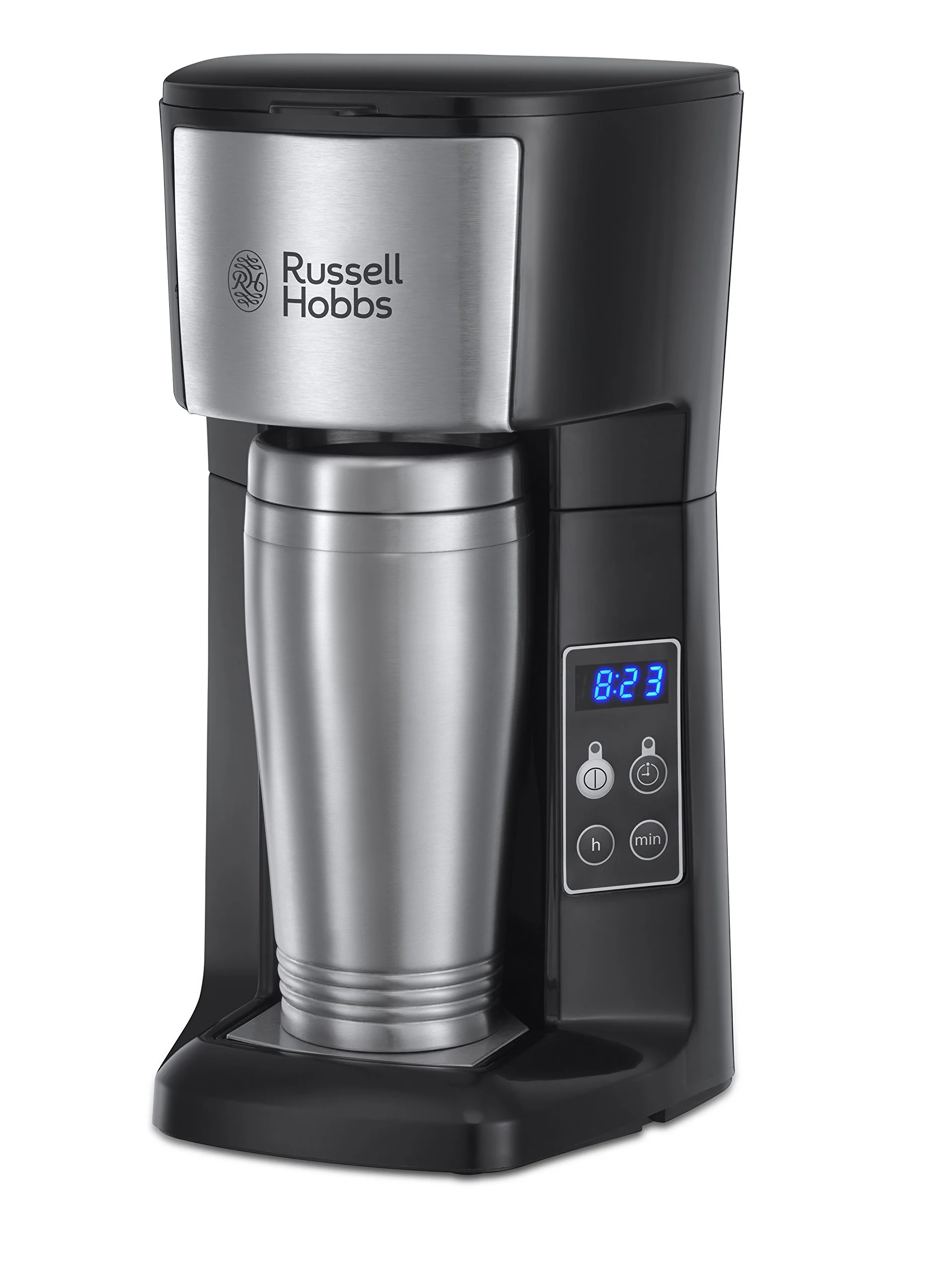 Russell Hobbs Glass 8 Cup Stainless Steel Black Coffeemaker
