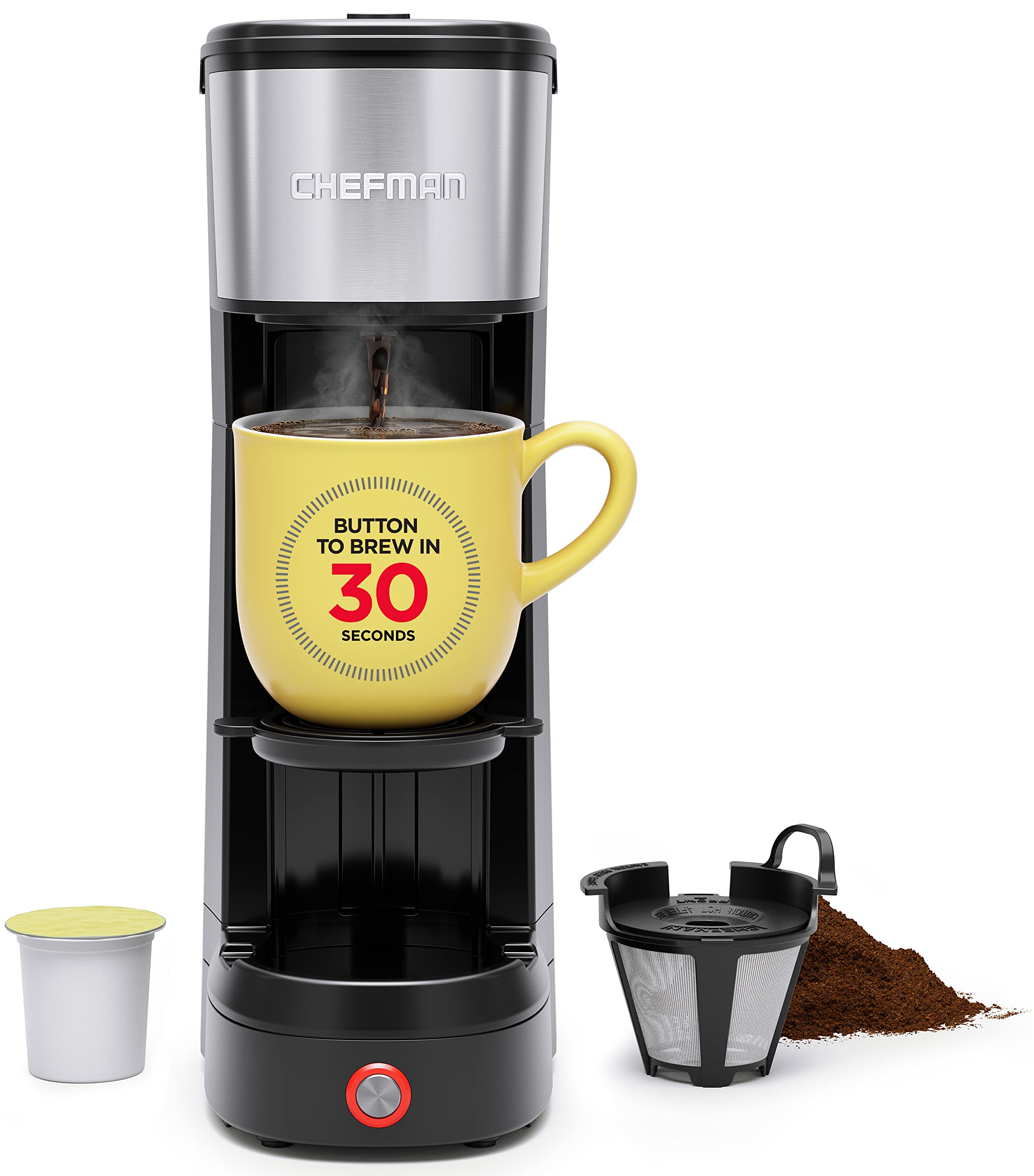 Chefman + Chefman Instacoffee Single Serve Coffee Maker with Lift