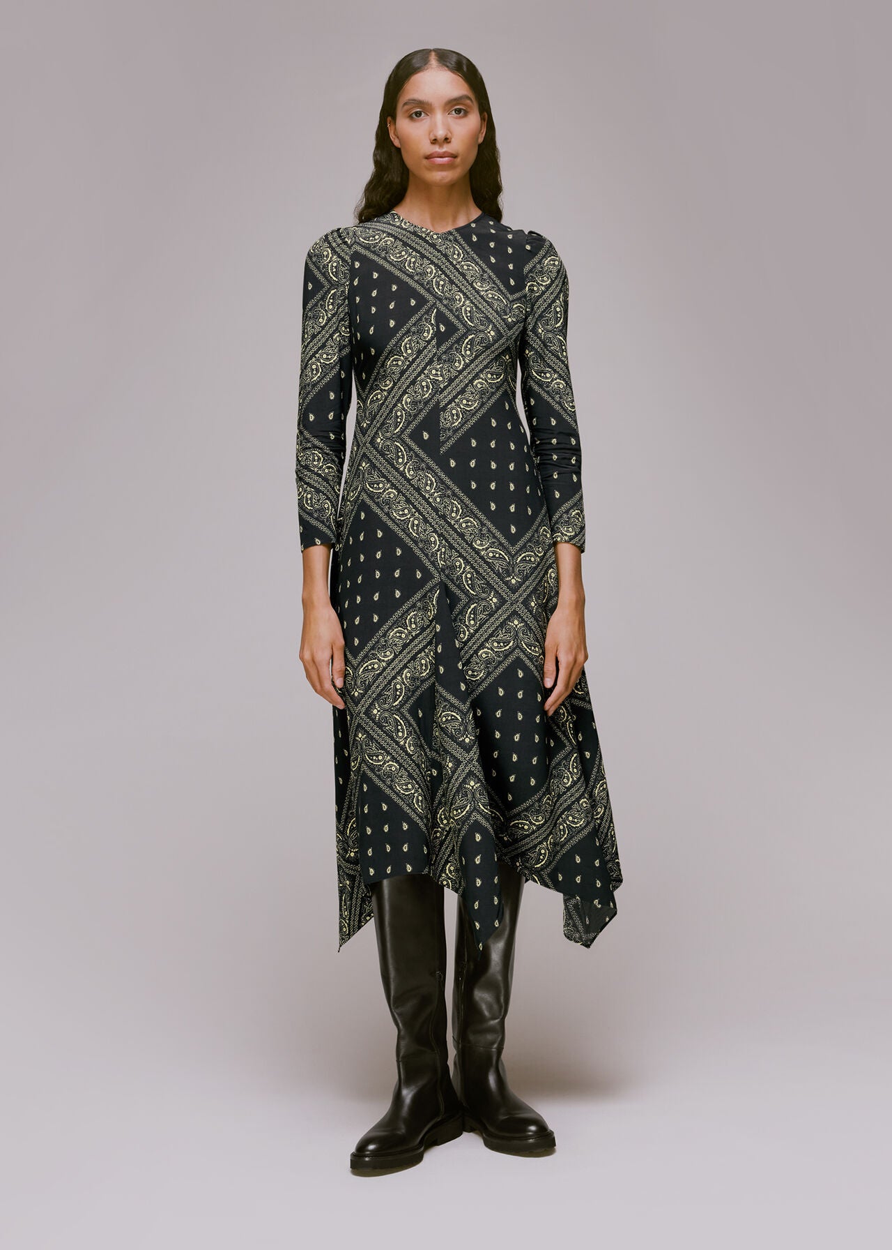 Whistles + Bandana Print Midi Dress