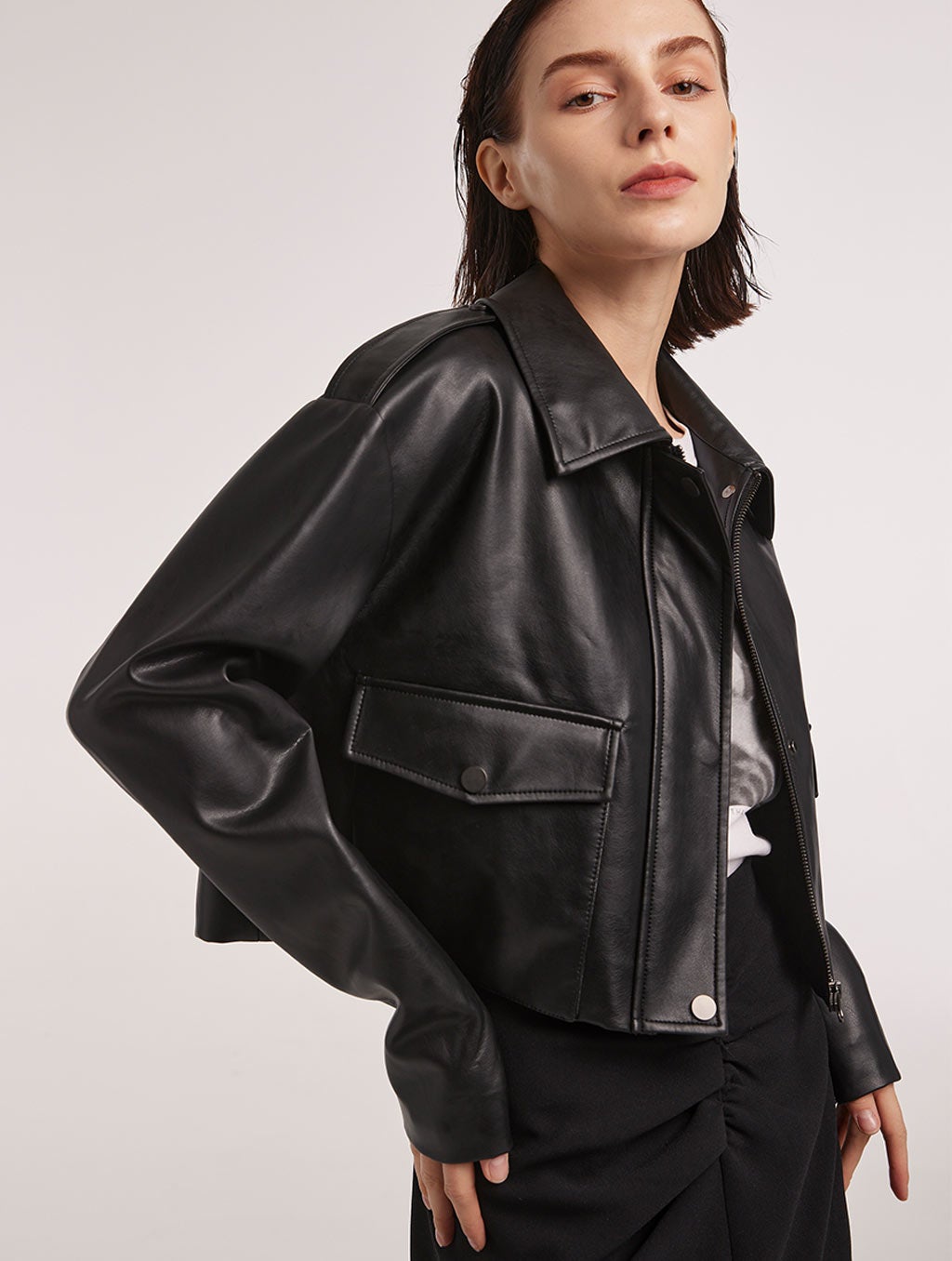 Lattelier + Boxy Zipped Faux-leather Jacket