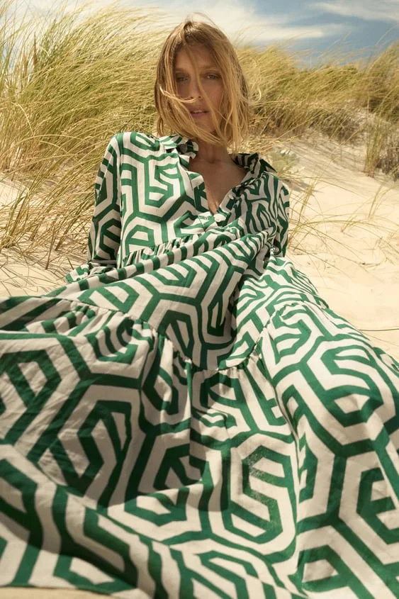 Zara + Geometric Print Dress
