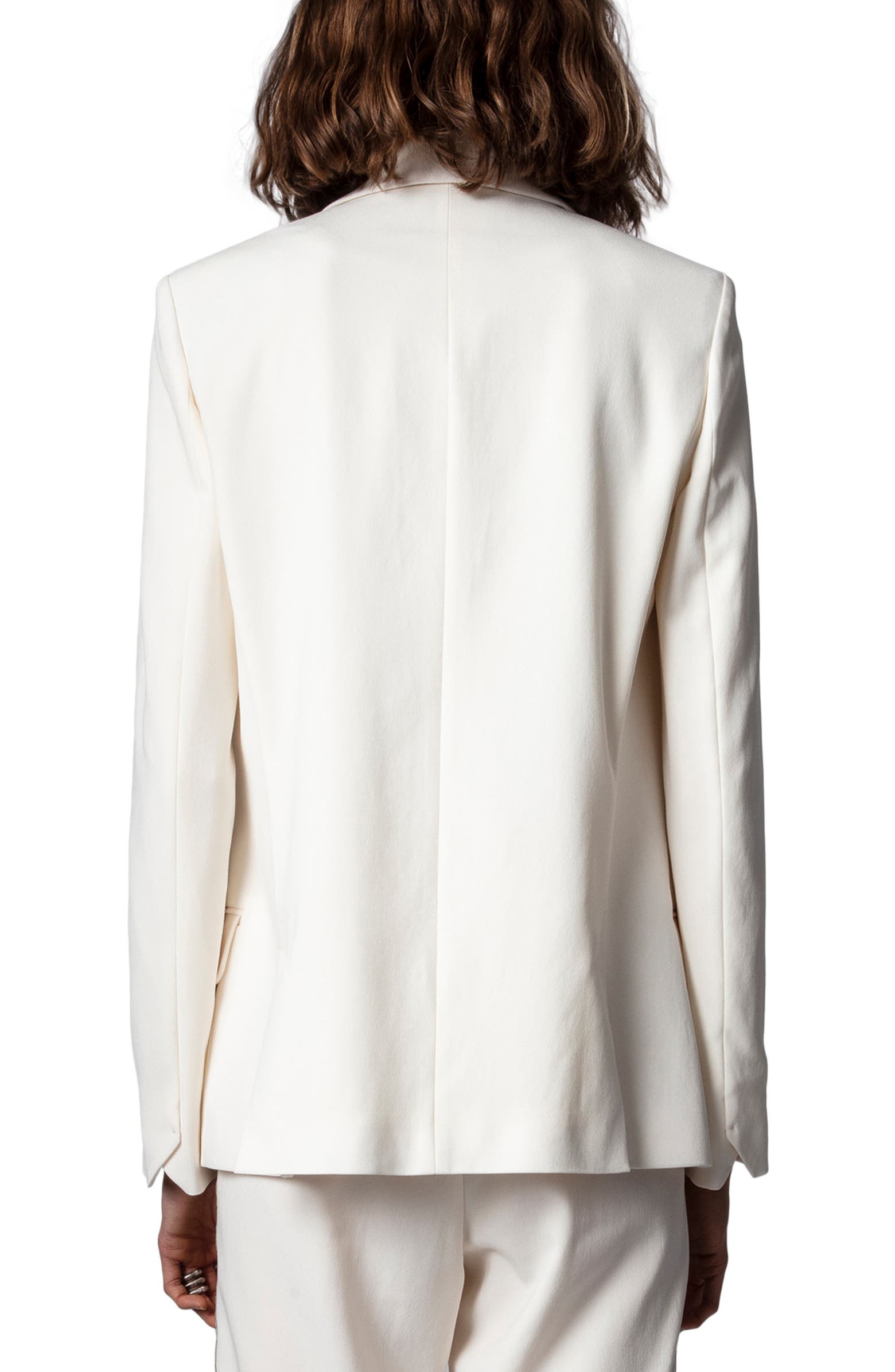 極美品 ZADIG&VOLTAIRE テーラードジャケット フリンジ ホワイト Zadig & Voltaire + Voyage Blazer