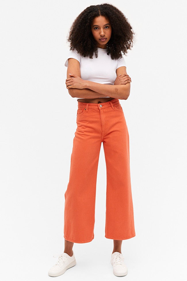 Monki + Orange Wide Leg Jeans