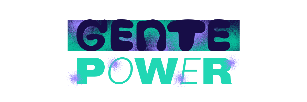 Gente Power logo in navy blue and turquoise