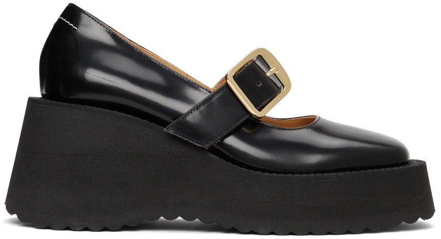 MM6 Maison Margiela + Black Mary Jane Wedges